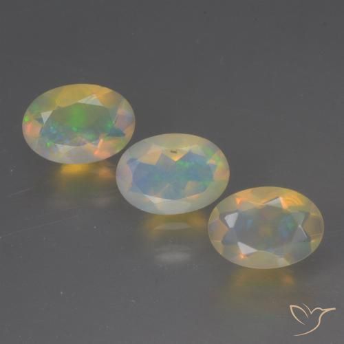 1.30ctw Natural Multicolor Opal, Oval, Transparent