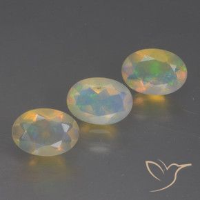 1.30 ctw Multicolor Opal Stones, Natural Opal in Oval Facet Shape for Sale