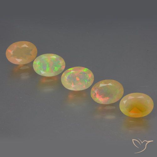 2.53 ctw Multicolor Opal Gemstones, Opal Gems in Oval Facet Shape for Sale.
