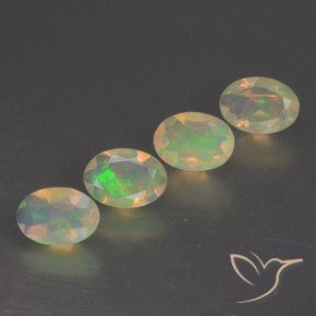 1.64 ctw Multicolor Opal Stones, Natural Opal in Oval Facet Shape for Sale