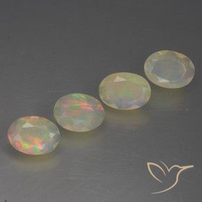 1.32 ctw Multicolor Opal Stones, Natural Opal in Oval Facet Shape for Sale