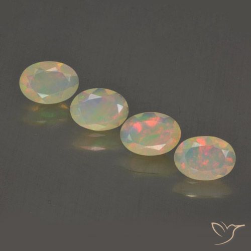 1.38ctw Natural Multicolor Opal, Oval, Transparent
