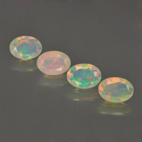 Многоцветный Опал Камень - 0.4ct Фасетный Овал (ID: 462796)