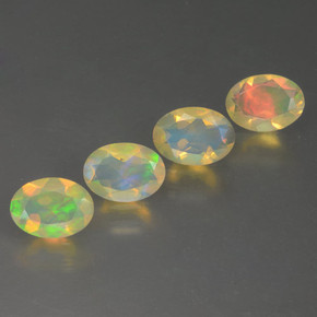 1.60 ctw Multicolor Opal Stones, Natural Opal in Oval Facet Shape for Sale