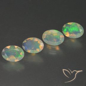 1.54 ctw Multicolor Opal Stones, Natural Opal in Oval Facet Shape for Sale