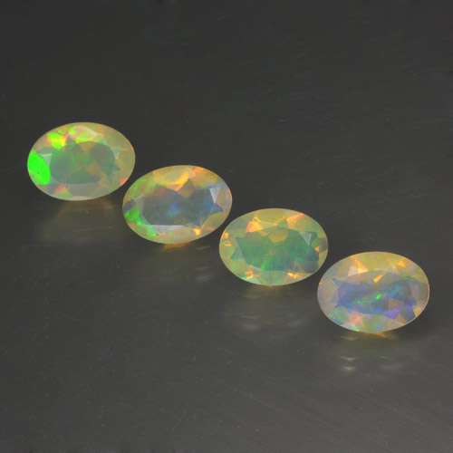Многоцветный Опал Камень - 0.4ct Фасетный Овал (ID: 462840)