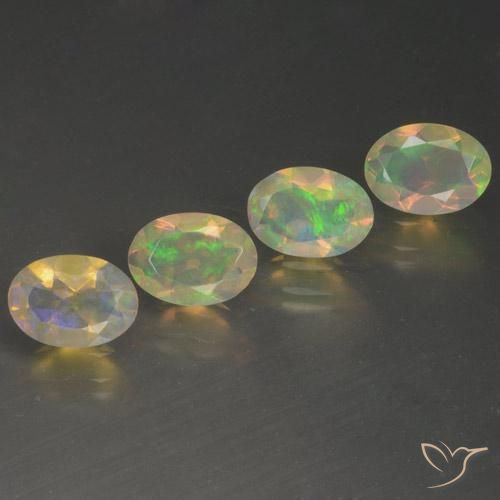 1.55 ctw Multicolor Opal Stones, Natural Opal in Oval Facet Shape for Sale