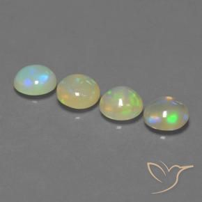 2.76 ctw Multicolor Opal Stones, Natural Opal in Round Cabochon Shape for Sale
