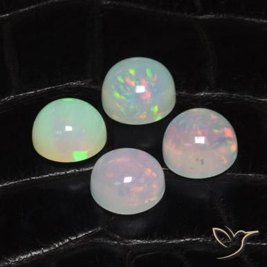 6.67 ctw Multicolor Opal Stones, Natural Opal in Round Cabochon Shape for Sale