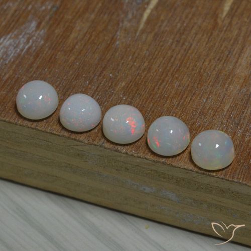 8.36 ctw Multicolor Opal Gemstones, Opal Gems in Round Cabochon Shape for Sale.
