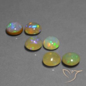 7.74 ctw Multicolor Opal Stones, Natural Opal in Round Cabochon Shape for Sale
