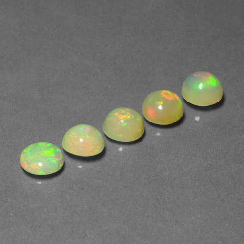 Multicolor Opal Gem - 0.9ct Round Cabochon (ID: 466385)