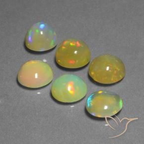 11.36 ctw Multicolor Opal Stones, Natural Opal in Round Cabochon Shape for Sale