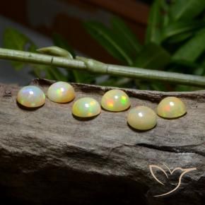 8.15 ctw Multicolor Opal Stones, Natural Opal in Round Cabochon Shape for Sale