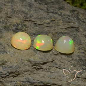 5.12 ctw Multicolor Opal Stones, Natural Opal in Round Cabochon Shape for Sale