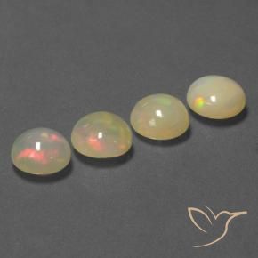 4.71 ctw Multicolor Opal Stones, Natural Opal in Round Cabochon Shape for Sale