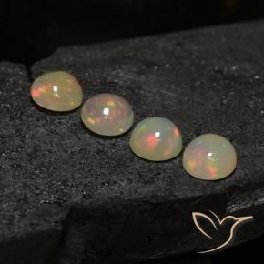 5.36 ctw Multicolor Opal Stones, Natural Opal in Round Cabochon Shape for Sale
