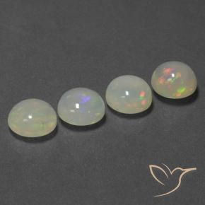 5.09 ctw Multicolor Opal Stones, Natural Opal in Round Cabochon Shape for Sale