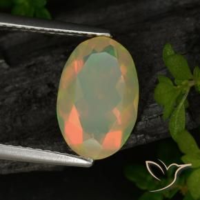 1.72 ct Multicolor Opal Stone, Natural Opal in Oval Facet Shape for Sale