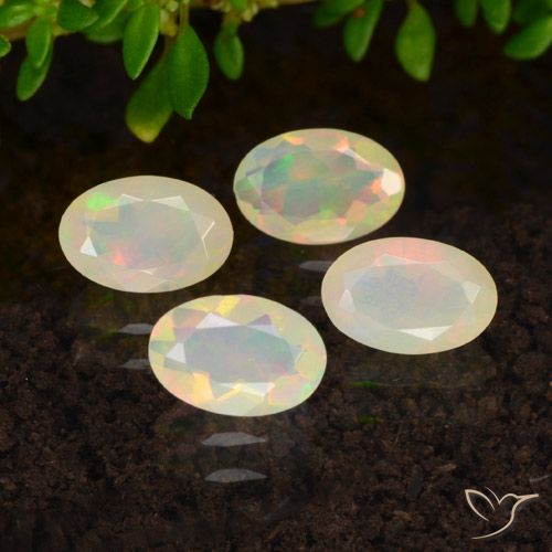 1.23ctw Natural Multicolor Opal, Oval, Transparent
