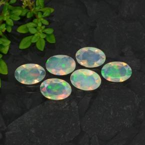 Многоцветный Опал Камень - 0.2ct Фасетный Овал (ID: 471715)