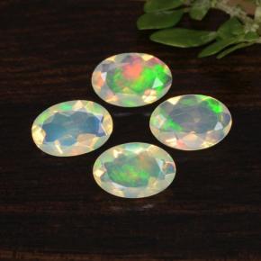 1.01 ctw Multicolor Opal Gemstones, Opal Gems in Oval Facet Shape for Sale.