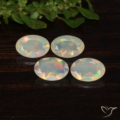 1.13 ctw Multicolor Opal Stones, Natural Opal in Oval Facet Shape for Sale