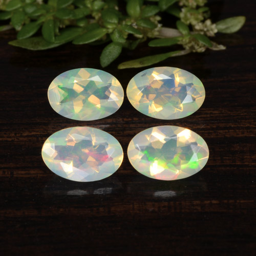 Многоцветный Опал Камень - 0.3ct Фасетный Овал (ID: 471737)