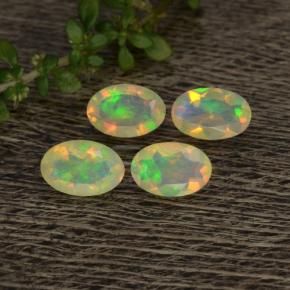 1.03 ctw Multicolor Opal Gemstones, Opal Gems in Oval Facet Shape for Sale.
