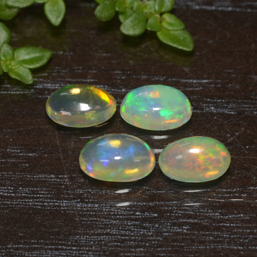 Multicolor Opal Gem - 0.3ct Oval Cabochon (ID: 476600)