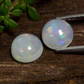 1.2ct Round Cabochon White Opal for sale thumb image of 1.2ct Round Cabochon White Opal (ID: 477282)