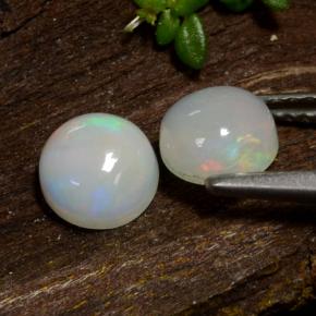 Opal Gemstones in 6 mm (calibrated) Size for Sale, Opal Stones in White Color
