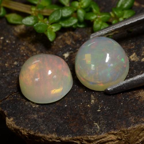 ETHIOPIAN OPAL WELO AAA FIRE 2 MM 25 PIECES ROUND CABOCHON LOT CALIBRATED OPAL 