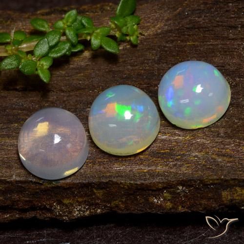 2.12 ctw Multicolor Opal Stones, Natural Opal in Round Cabochon Shape for Sale