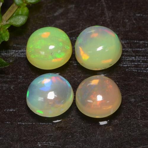 Mehrfarbig Opal Edelstein - 0.3ct Rund Cabochon (ID: 477339)