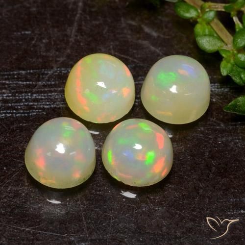 Multicolor Opal Gem - 0.5ct Round Cabochon (ID: 477340)