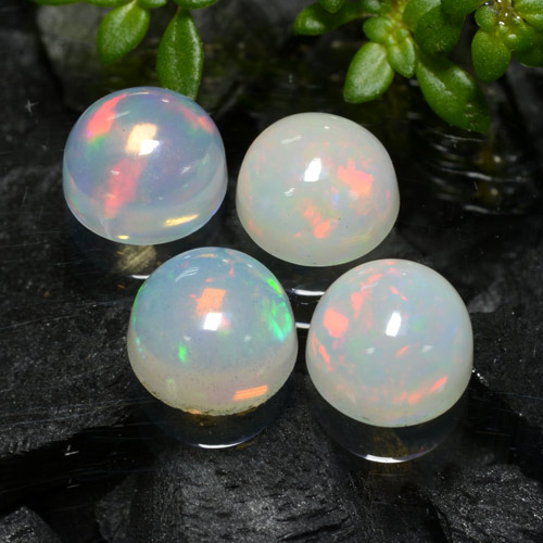 彩色 蛋白石 Gem - 0.8ct 圆形凸面型 (ID: 477431)