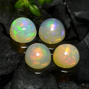 Multicolor Opal Gem - 0.7ct Round Cabochon (ID: 477432)