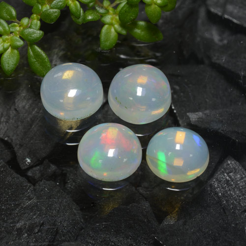 Multicolor Opal Gem - 0.5ct Round Cabochon (ID: 477436)