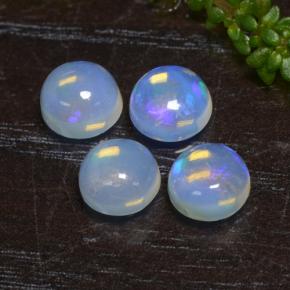 0.6ct Round Cabochon White Opal for sale thumb image of 0.6ct Round Cabochon White Opal (ID: 477451)