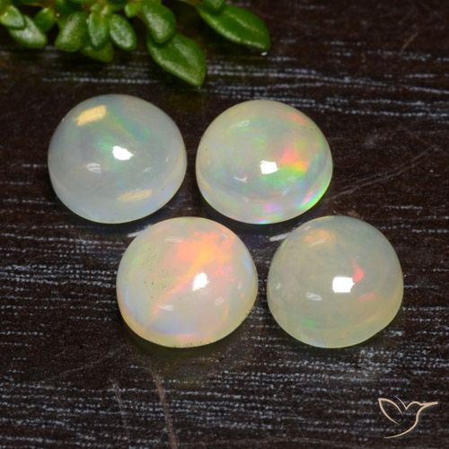 2.11ctw Natural Multicolor Opal, Round, Transparent