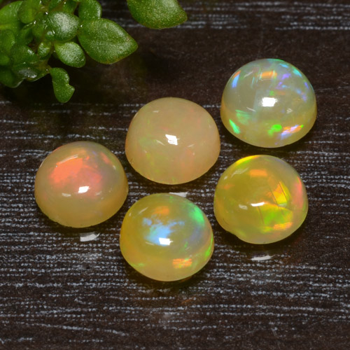 Multicolor Opal Gem - 0.4ct Round Cabochon (ID: 477504)