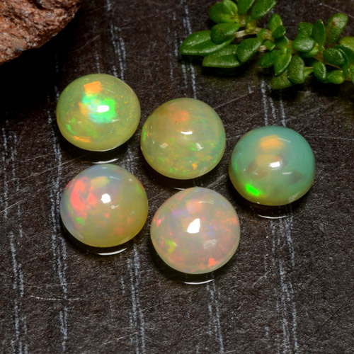 Multicolor Opal Gem - 0.5ct Round Cabochon (ID: 477511)