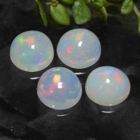 Mehrfarbig Opal Edelstein - 0.3ct Rund Cabochon (ID: 477522)