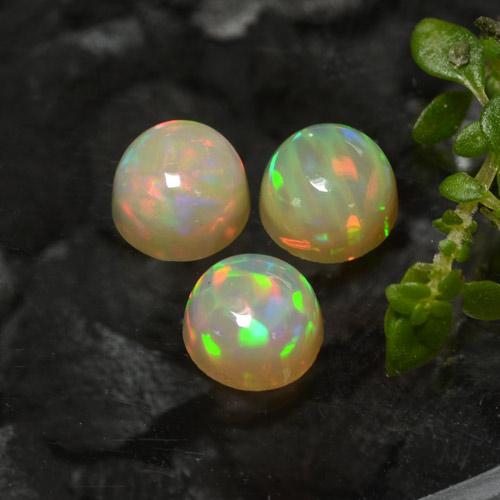 Multicolor Ópalo Gema - 0.5ct Cabujón Redondo (ID: 477529)