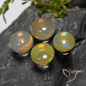 1.77 ctw Multicolor Opal Stones, Natural Opal in Round Cabochon Shape for Sale