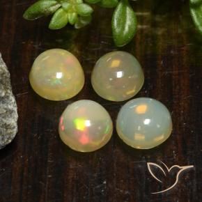 1.45 ctw Multicolor Opal Stones, Natural Opal in Round Cabochon Shape for Sale