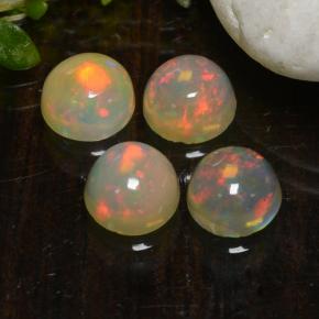 Multicolor Opal Gem - 0.4ct Round Cabochon (ID: 477555)