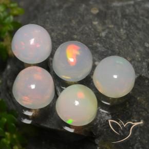 2.04 ctw Multicolor Opal Stones, Natural Opal in Round Cabochon Shape for Sale