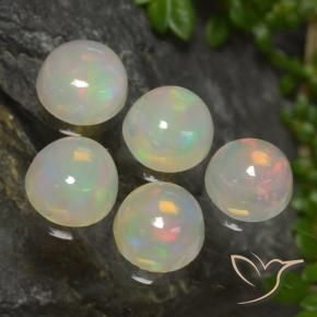 1.92 ctw Multicolor Opal Stones, Natural Opal in Round Cabochon Shape for Sale